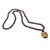 Tiger's eye beaded necklace, 'Shiva Silhouette' - Shiva-Themed Tiger's Eye and Lava Stone Beaded Necklace