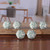 Ceramic knobs, 'Modern Sylvan' (set of 6) - Minimalist Leafy 6-Piece Green and Ivory Ceramic Knob Set