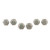 Ceramic knobs, 'Modern Sylvan' (set of 6) - Minimalist Leafy 6-Piece Green and Ivory Ceramic Knob Set