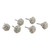 Ceramic knobs, 'Modern Sylvan' (set of 6) - Minimalist Leafy 6-Piece Green and Ivory Ceramic Knob Set
