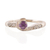 Amethyst solitaire ring, 'Immortal Wisdom' - High-Polished Amethyst and Cubic Zirconia Solitaire Ring