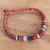 Hand-painted beaded necklace, 'Rainbow Night' - Bohemian-Inspired Handmade Beaded Necklace with Cotton Clasp