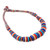 Hand-painted beaded necklace, 'Bohemian Wish' - Fair Trade Hand-Painted Beaded Necklace in Blue and Red Hues