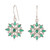 Onyx dangle earrings, 'Lake Bloom' - Floral High-Polished Faceted Green Onyx Dangle Earrings