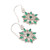 Onyx dangle earrings, 'Lake Bloom' - Floral High-Polished Faceted Green Onyx Dangle Earrings