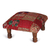 Embellished ottoman, 'Regal Celebration' - Embellished Patchwork Ottoman Footstool in a Warm Palette