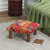 Embellished ottoman, 'Regal Celebration' - Embellished Patchwork Ottoman Footstool in a Warm Palette