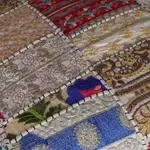 Embellished ottoman, 'Dreams from Paradise' - Indian Classic Patchwork Ottoman Footstool in Bright Hues