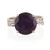 Amethyst solitaire ring, 'Sagacious Dazzle' - Faceted 6-Carat Round Amethyst Solitaire Ring from India