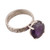 Amethyst solitaire ring, 'Sagacious Dazzle' - Faceted 6-Carat Round Amethyst Solitaire Ring from India
