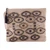 Embroidered cotton cosmetic bag, 'Beaded Gaze' - Beaded Embroidered Cotton Cosmetic Bag in Ivory and Blue