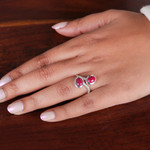 Ruby wrap ring, 'Capricious Sentiments' - High-Polished Ruby Cabochon and Sterling Silver Wrap Ring