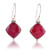 Pendientes colgantes de ágata - Pendientes Colgantes De La Ágata Rosa Facetada En Forma De Diamante De 33 Quilates
