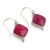 Pendientes colgantes de ágata - Pendientes Colgantes De La Ágata Rosa Facetada En Forma De Diamante De 33 Quilates