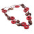 Wood beaded station necklace, 'Red Eternity' - Bohemian-Inspired Red and Brown Wood Beaded Station Necklace