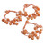 Pulseras de cuentas hechas a mano, (conjunto de 3) - Pulseras naranjas de 3 piezas con cuentas de 3 piezas artesanales de la India