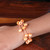 Pulseras de cuentas hechas a mano, (conjunto de 3) - Pulseras naranjas de 3 piezas con cuentas de 3 piezas artesanales de la India