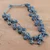 Collar de hilo de estación hecho a mano - Collar de hilo de la estación de algodón de fabricación artesanal en azul azul