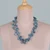 Collar de hilo de estación hecho a mano - Collar de hilo de la estación de algodón de fabricación artesanal en azul azul