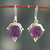Amethyst dangle earrings, 'Wise Checkerboard' - Checkerboard-Shaped 5-Carat Faceted Amethyst Dangle Earrings