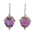Amethyst dangle earrings, 'Wise Checkerboard' - Checkerboard-Shaped 5-Carat Faceted Amethyst Dangle Earrings