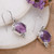 Amethyst dangle earrings, 'Wise Checkerboard' - Checkerboard-Shaped 5-Carat Faceted Amethyst Dangle Earrings