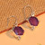 Amethyst dangle earrings, 'Wise Checkerboard' - Checkerboard-Shaped 5-Carat Faceted Amethyst Dangle Earrings