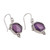 Amethyst dangle earrings, 'Wise Checkerboard' - Checkerboard-Shaped 5-Carat Faceted Amethyst Dangle Earrings