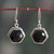 Onyx dangle earrings, 'Mystical Harmony' - Artisan-Made Checkerboard-Cut 6-Carat Onyx Dangle Earrings