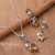 Juego de joyas de citrina - Collar ovalado de citrina y pendientes Joyería con 6 quilates