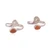 Carnelian toe rings, 'Sunset Curls' (pair) - Pair of Polished Sterling Silver and Carnelian Toe Rings