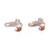 Carnelian toe rings, 'Sunset Curls' (pair) - Pair of Polished Sterling Silver and Carnelian Toe Rings