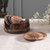 Wood coaster and box set, 'Rustic Majesty' (7 pieces) - Rustic-Inspired 7-Piece Burnt Mango Wood Coaster and Box Set