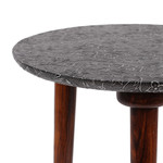 Wood accent table, 'Tradition & Elegance' - Spring-Themed Embossed Aluminum and Mango Wood Accent Table