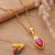 Gold-plated ruby pendant necklace, 'Shiny Pink Rain' - Gold-Plated Pendant Necklace with 3-Carat Drop-Shaped Ruby (image 2) thumbail