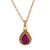 Gold-plated ruby pendant necklace, 'Halo Effect in Crimson' - 22k Gold-Plated Pendant Necklace with 3-Carat Ruby Gemstone thumbail