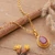 Gold-plated ruby pendant necklace, 'Halo Effect in Crimson' - 22k Gold-Plated Pendant Necklace with 3-Carat Ruby Gemstone (image 2b) thumbail