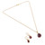 Gold-plated ruby jewelry set, 'Blissful Crimson' - 18-Carat Ruby Gold-Plated Necklace and Earrings Jewelry Set