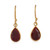 Gold-plated ruby jewelry set, 'Blissful Crimson' - 18-Carat Ruby Gold-Plated Necklace and Earrings Jewelry Set