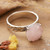 Rose quartz solitaire ring, 'Unconditional Dazzle' - 6-Carat Round Rose Quartz Solitaire Ring Crafted in India
