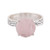 Rose quartz solitaire ring, 'Unconditional Dazzle' - 6-Carat Round Rose Quartz Solitaire Ring Crafted in India