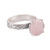 Rose quartz solitaire ring, 'Unconditional Dazzle' - 6-Carat Round Rose Quartz Solitaire Ring Crafted in India