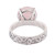 Rose quartz solitaire ring, 'Unconditional Dazzle' - 6-Carat Round Rose Quartz Solitaire Ring Crafted in India