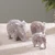 Soapstone figurines, 'Royal March' (set of 3) - 3 Elephant Jali Openwork Hand-Carved Soapstone Figurines
