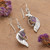 Amethyst dangle earrings, 'Wings of Wisdom' - One-Carat Amethyst Dangle Earrings with Bee-Themed Details