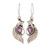 Amethyst dangle earrings, 'Wings of Wisdom' - One-Carat Amethyst Dangle Earrings with Bee-Themed Details