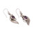 Amethyst dangle earrings, 'Wings of Wisdom' - One-Carat Amethyst Dangle Earrings with Bee-Themed Details