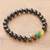 Multi-gemstone beaded stretch pendant bracelet, 'Money Magnet' - Multi-Gemstone Beaded Stretch Bracelet for Prosperity