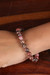 Pulsera de rayos de rodonita - Pulsera estirable de cuentas de rodonita natural elaborada en la India