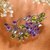 Amatista y peridot broche pin - Amatista de 10 quilates y peridot broche floral